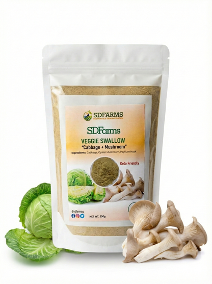 VEGGIE SWALLOW (CABBAGE AND MUSHROOM) 500 Gram